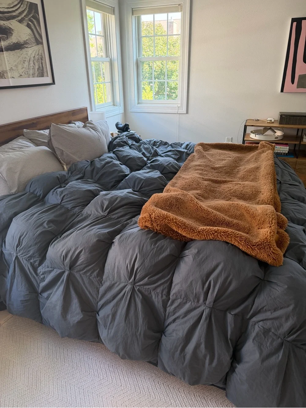 Parachute Organic Cotton Puff Comforter in Dusk. King/cal king